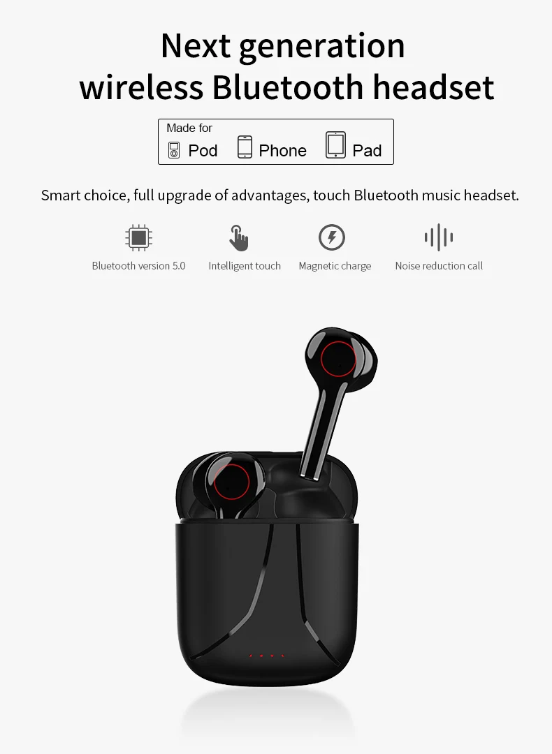 

Беспроводные наушники TWS Bluetooth 5,0, с зарядным устройством, 9D стерео, спортивные, водонепроницаемые, наушники-вкладыши, гарнитуры с микрофоном...
