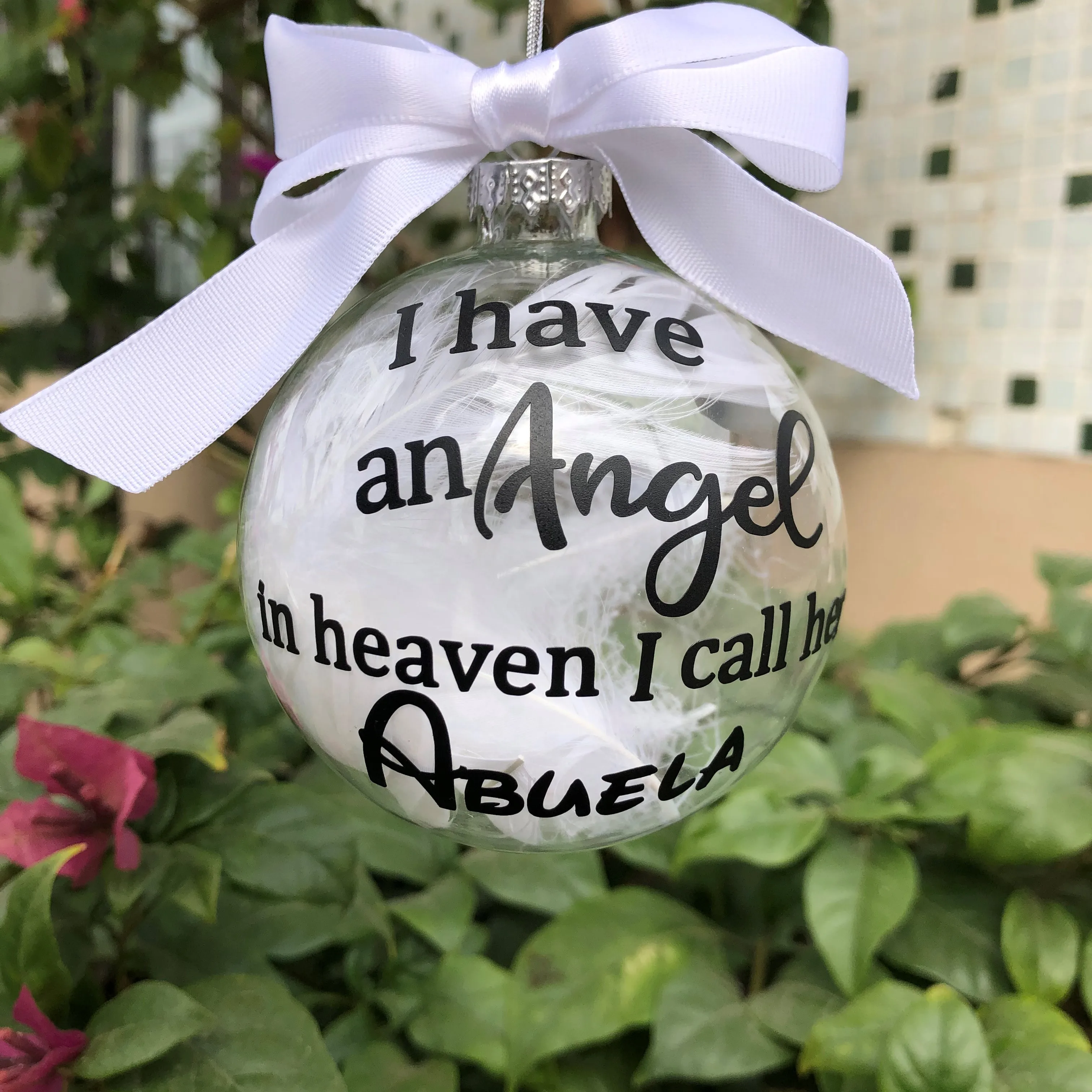 Personalized Memorial Ornament Angel in Heaven Loss of Parent Memory Sympathy Gift Remembrance Christmas Bauble ball
Personalized Memorial Ornament Angel in Heaven Loss of Parent Memory Sympathy Gift Remembrance Christmas Bauble ball
