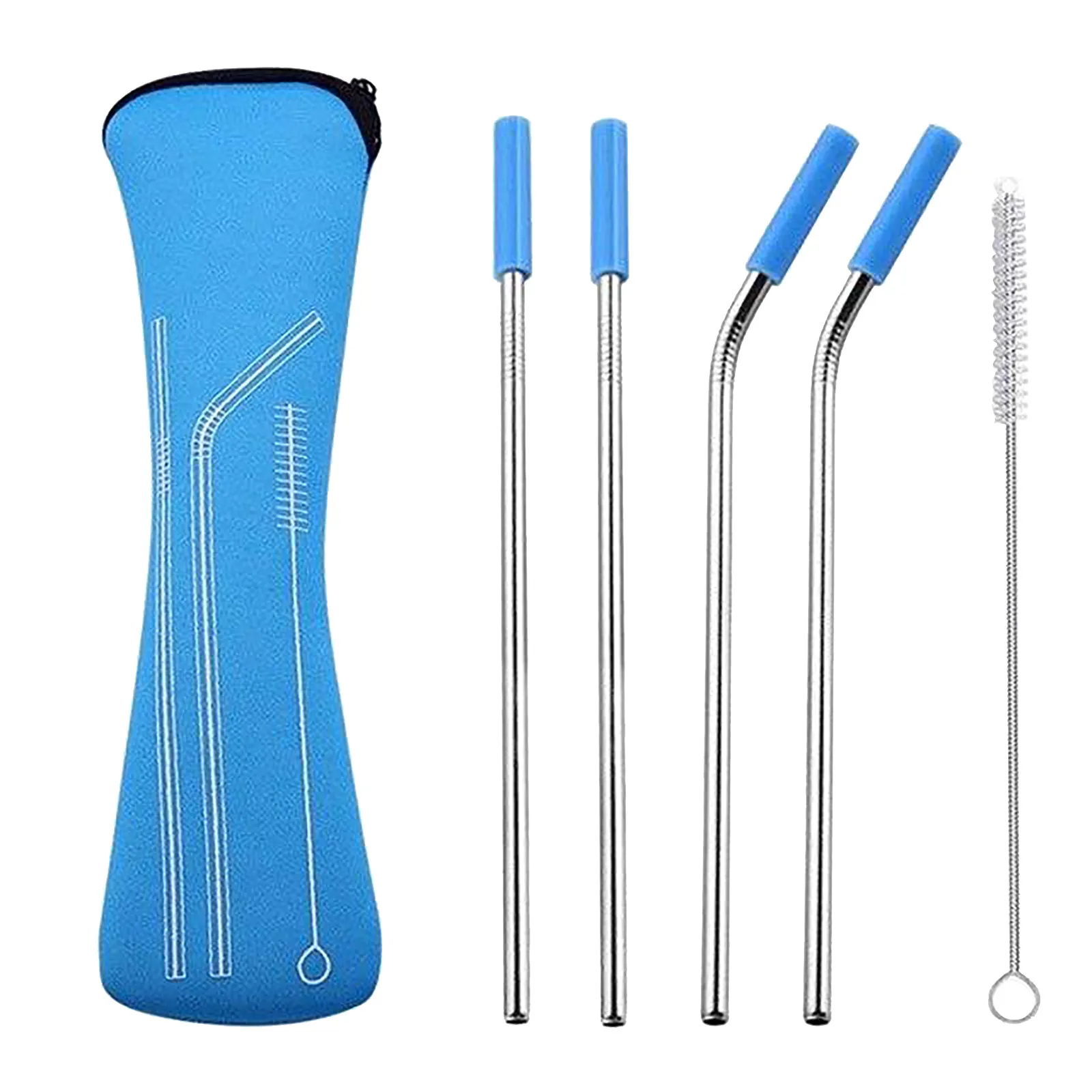 Kitchen Dining Bar Stainless Steel Straws Anti-scratch Silicone Soft Sleeve Rainbow Color Reusable Metal Straws Set Drinkware
Kitchen Dining Bar Stainless Steel Straws Anti-scratch Silicone Soft Sleeve Rainbow Color Reusable Metal Straws Set Drinkware