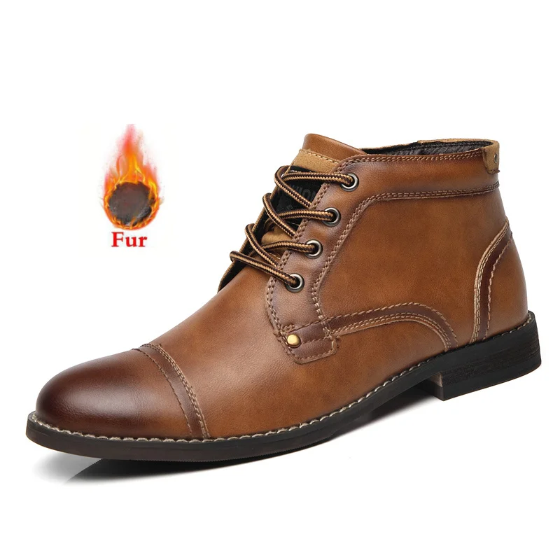 Winter 2021 New Men Boots Fashion Casual Leather Warm Plush Martin Boots Outdoor Non Slip Lace Up Motorcycle Boots Big Size
Winter 2021 New Men Boots Fashion Casual Leather Warm Plush Martin Boots Outdoor Non Slip Lace Up Motorcycle Boots Big Size