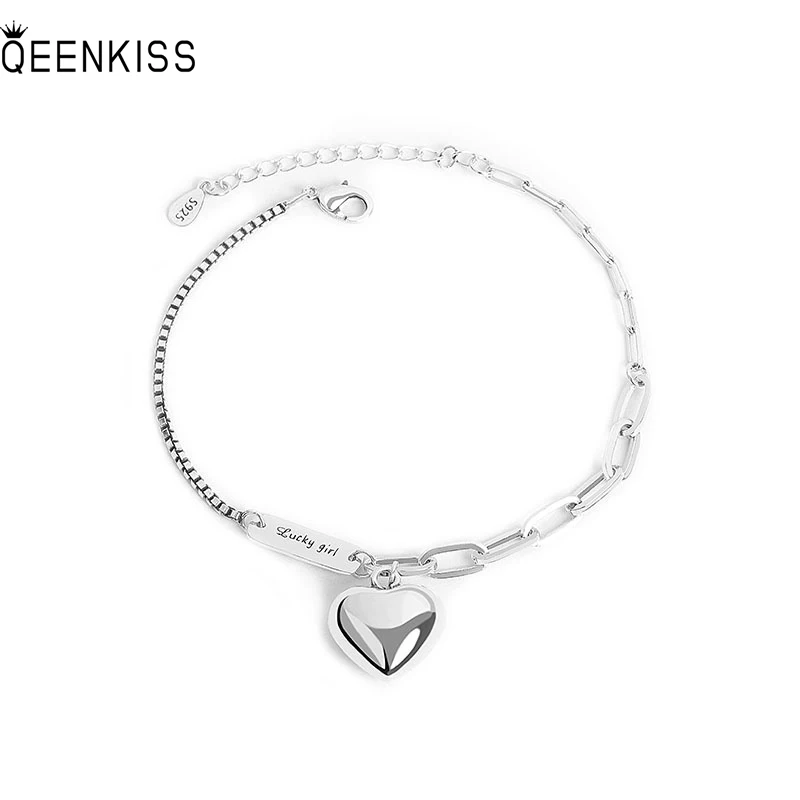 QUEENKISS BT656 Fine Jewelry Wholesale Fashion Lady Girl Birthday Wedding Gift Heart Love 925 Sterling Silver Pendant Bracelet
QUEENKISS BT656 Fine Jewelry Wholesale Fashion Lady Girl Birthday Wedding Gift Heart Love 925 Sterling Silver Pendant Bracelet