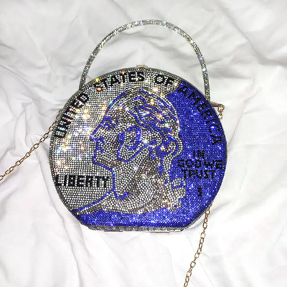 1Pc 2021 Fashion Dollar Evening Bag Hot Rhinestone Clutch Coin Shape Single Shoulder Party Bag Evening Bag Round Bag
1Pc 2021 Fashion Dollar Evening Bag Hot Rhinestone Clutch Coin Shape Single Shoulder Party Bag Evening Bag Round Bag