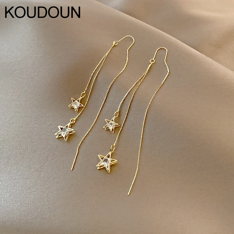 KOUDOUN Super Fairy Long Earrings Female New Net Red Same Style Tassel Zircon Star Earrings Personalized Fashion Earrings
KOUDOUN Super Fairy Long Earrings Female New Net Red Same Style Tassel Zircon Star Earrings Personalized Fashion Earrings