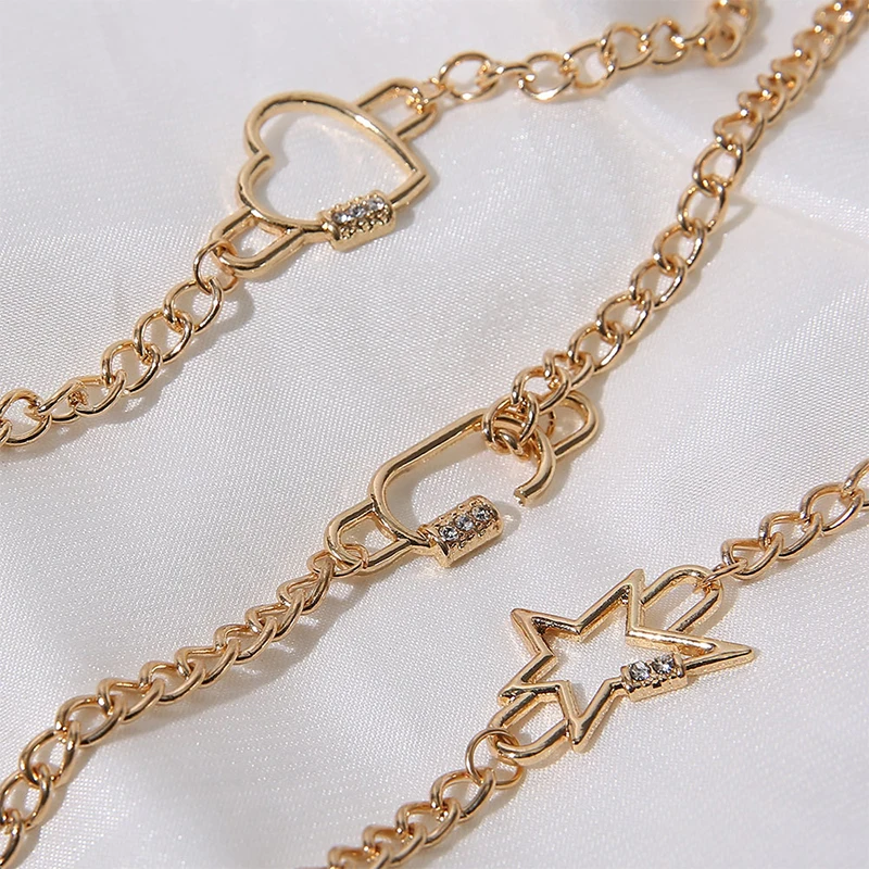 Gold Aesthetic Bracelet Sets For Women Vintage Fashion Charm Thick Chain Adjustable Hollow Heart Accessories Boho Jewelry Gift
Gold Aesthetic Bracelet Sets For Women Vintage Fashion Charm Thick Chain Adjustable Hollow Heart Accessories Boho Jewelry Gift