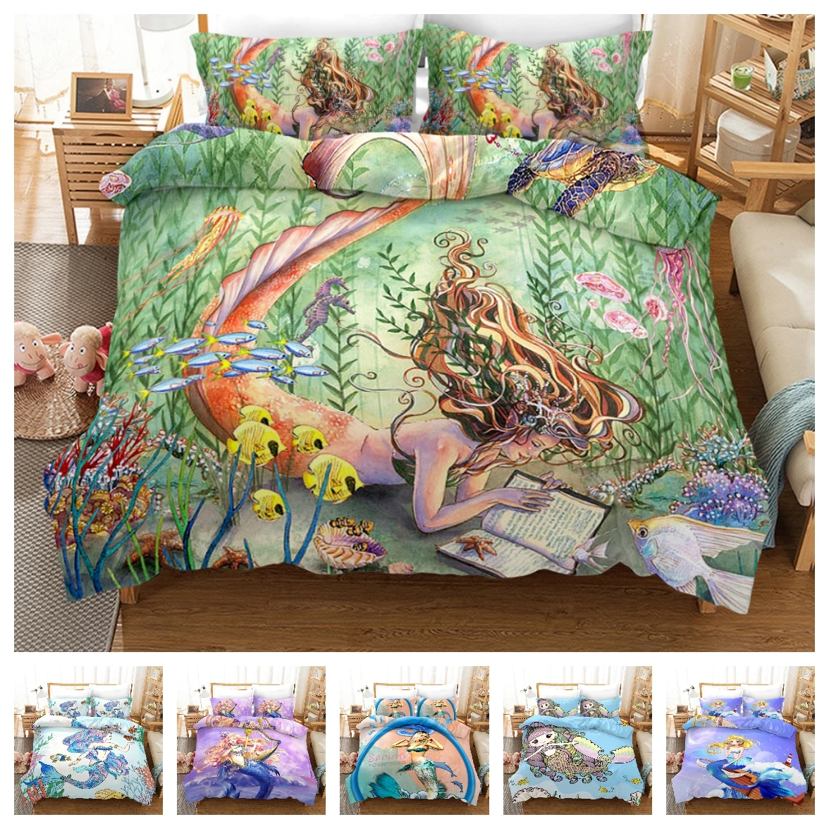 Hot Style Bedding Set 3d Digital Mermaid Printing 2/3pcs Duvet Cover Set Single Twin Double Full Queen King Bedroom Decor
Hot Style Bedding Set 3d Digital Mermaid Printing 2/3pcs Duvet Cover Set Single Twin Double Full Queen King Bedroom Decor