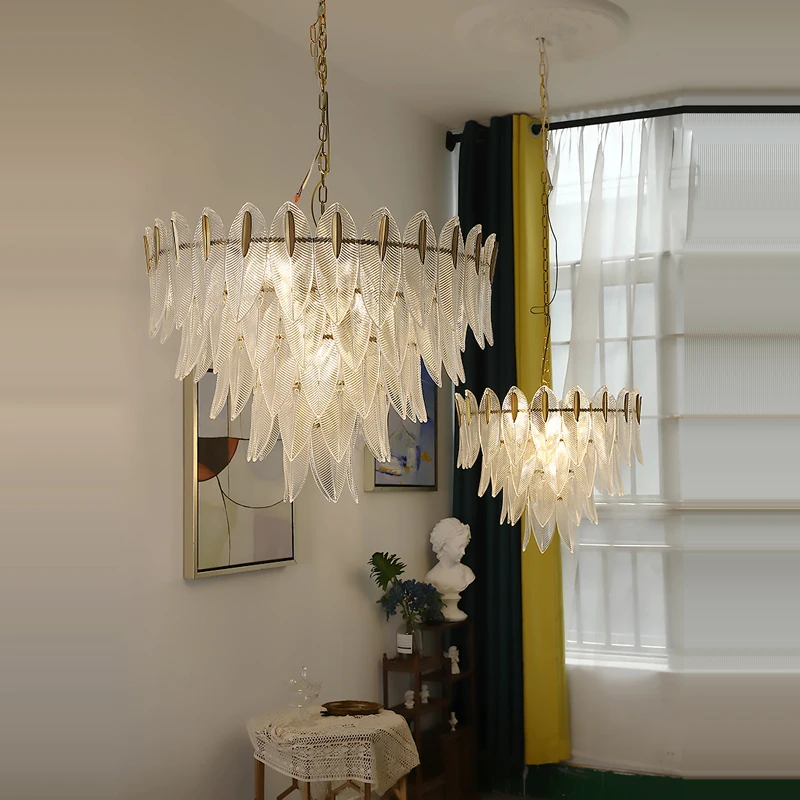 Postmodern Golden Round Oval Glass Leaves Designer Dimmable LED Chandelier Lighting Lustre Suspension Luminaire Lampen For Foyer
Postmodern Golden Round Oval Glass Leaves Designer Dimmable LED Chandelier Lighting Lustre Suspension Luminaire Lampen For Foyer