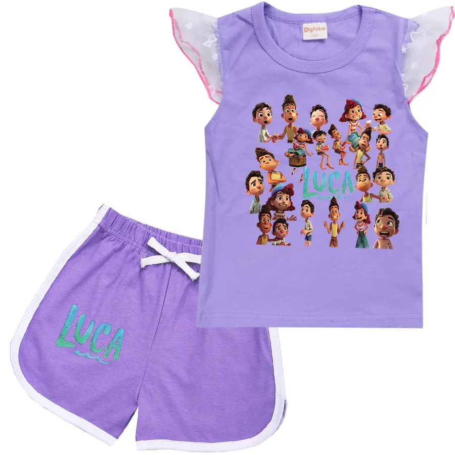 Kids Summer Clothes Cartoon Children's Clothing Sets Baby Girls Luca Lace Flying Sleeve Tops + Shorts 2pcs Toddler Girl Outfits
Kids Summer Clothes Cartoon Children's Clothing Sets Baby Girls Luca Lace Flying Sleeve Tops + Shorts 2pcs Toddler Girl Outfits