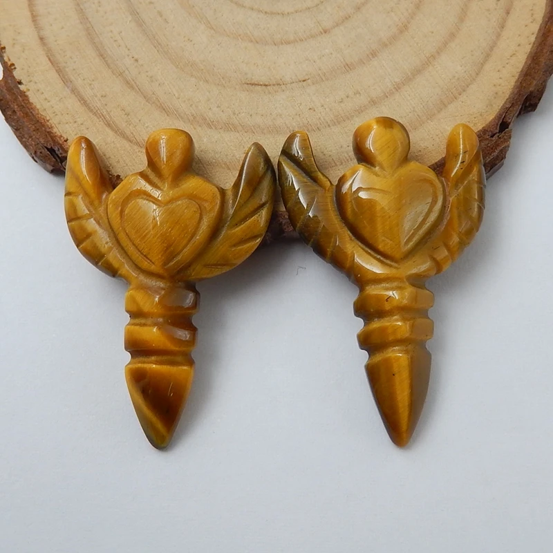 Wholesale 2Pcs Carved Tiger'Eye Gemstone Cabochons 31x22x6mm 6.2g Fashion Jewelry Cabochons Accessories
Wholesale 2Pcs Carved Tiger'Eye Gemstone Cabochons 31x22x6mm 6.2g Fashion Jewelry Cabochons Accessories