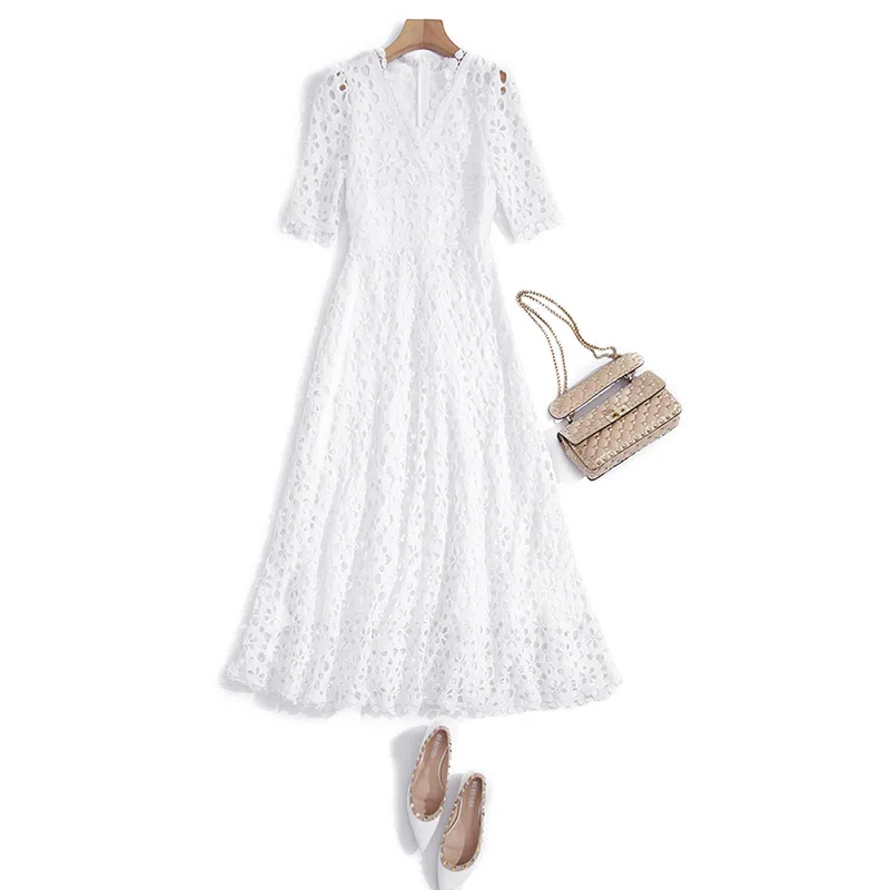 of 2021 the new women's water soluble hollow embroidery v-neck medium posed dress sleeve accept waist women dress
of 2021 the new women's water soluble hollow embroidery v-neck medium posed dress sleeve accept waist women dress