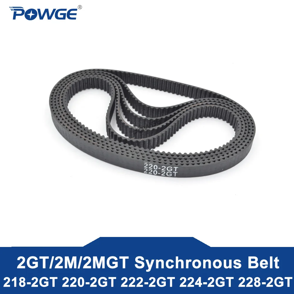 

POWGE 2MGT 2M G2M 2GT Synchronous Timing belt Pitch length 216/218/220/222/224/226/228 width 6/9mm Rubber closed loop 3D printer