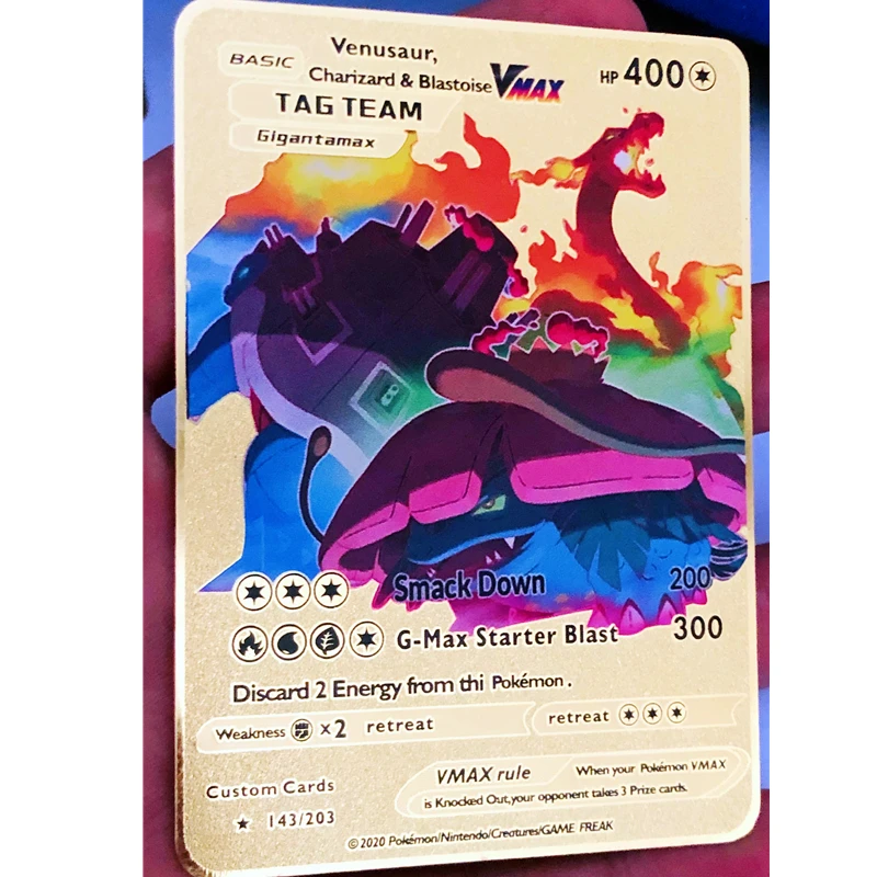 new Pokemon Full Charizard Stainless Steel Metal Card Game Anime Battle Gold Collection Card Toys For Children Christmas gift
new Pokemon Full Charizard Stainless Steel Metal Card Game Anime Battle Gold Collection Card Toys For Children Christmas gift