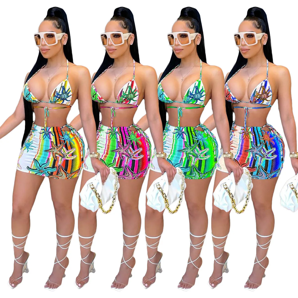 Комплект бикини Zoctuo Женский, пикантный комплект из топа и мини-юбки с принтом, на завязках, с лямкой на шее, комплект из двух предметов
Комплект бикини Zoctuo Женский, пикантный комплект из топа и мини-юбки с принтом, на завязках, с лямкой на шее, комплект из двух предметов