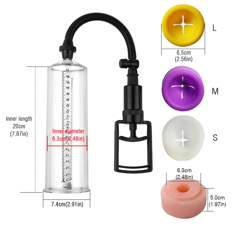 Вакуумный увеличитель пениса 6 3 см с внутренним диаметром | Красота и здоровье