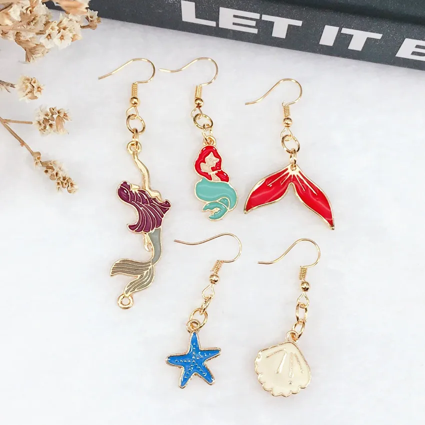 1pair Kawaii Flatback Alloy Ocean Series Drop Earrings Multicolor Alloy Shell Mermaid Earrings Jewelry for Children and Woman
1pair Kawaii Flatback Alloy Ocean Series Drop Earrings Multicolor Alloy Shell Mermaid Earrings Jewelry for Children and Woman