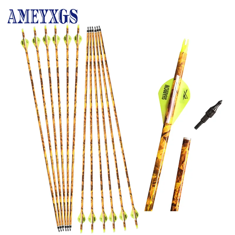 6/10pcs Archery Mixed Carbon Arrow Spine 600 Length 80.3cm ID 6.2mm for Compound/ Recurve Bow Shooting Hunting Accessories
6/10pcs Archery Mixed Carbon Arrow Spine 600 Length 80.3cm ID 6.2mm for Compound/ Recurve Bow Shooting Hunting Accessories