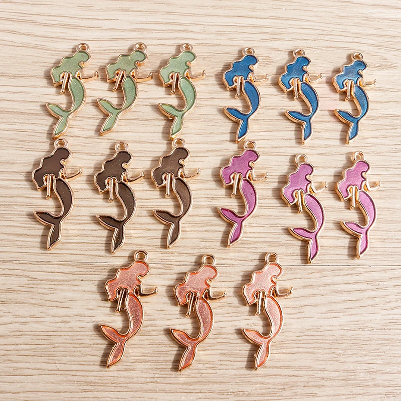 10pcs 12*29mm 5 Colors Enamel Mermaid Charms for Jewelry Making Cute Earrings Pendant Necklaces Bracelets DIY Crafts Accessories
10pcs 12*29mm 5 Colors Enamel Mermaid Charms for Jewelry Making Cute Earrings Pendant Necklaces Bracelets DIY Crafts Accessories