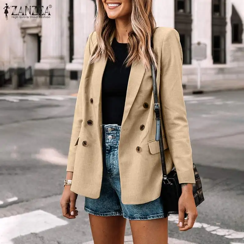 Autumn Solid Long Sleeve Outwear ZANZEA Lapel Office Lady Cardigans Casual Single Breasted Oversized Coats Womens Fashion Blazer
Autumn Solid Long Sleeve Outwear ZANZEA Lapel Office Lady Cardigans Casual Single Breasted Oversized Coats Womens Fashion Blazer