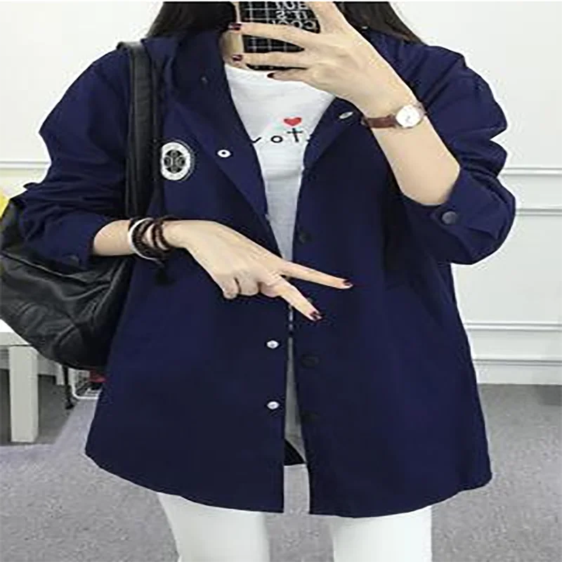 2021 spring and autumn new all-match outerwear mid-length loose casual long-sleeved windbreaker jacket women
2021 spring and autumn new all-match outerwear mid-length loose casual long-sleeved windbreaker jacket women