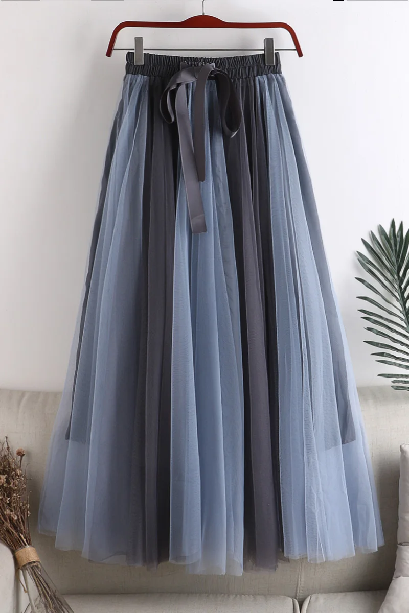 2021 summer new high-waisted A-line big swing skirt contrast color mesh tulle skirt mid-length skirt female
2021 summer new high-waisted A-line big swing skirt contrast color mesh tulle skirt mid-length skirt female