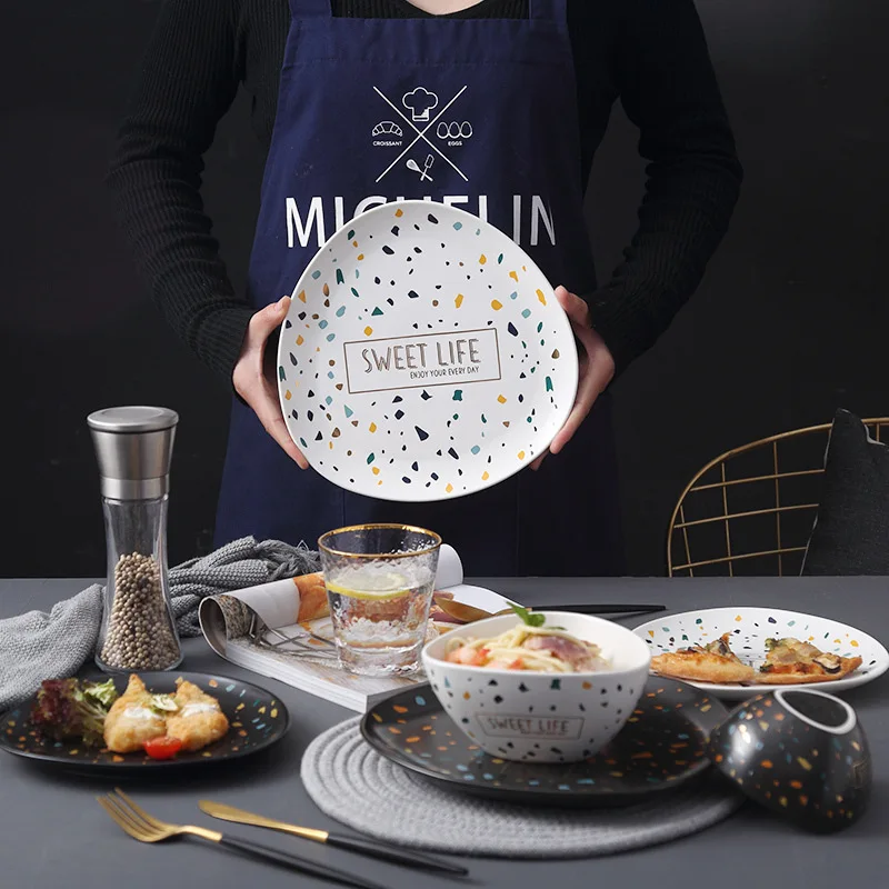 Nordic Irregular Dot Painting Ceramic Plate Porcelain Dinner Plate Anti-skid Salad Bowl Steak Cake Tray Nuts Snack Dishes Plate
Nordic Irregular Dot Painting Ceramic Plate Porcelain Dinner Plate Anti-skid Salad Bowl Steak Cake Tray Nuts Snack Dishes Plate