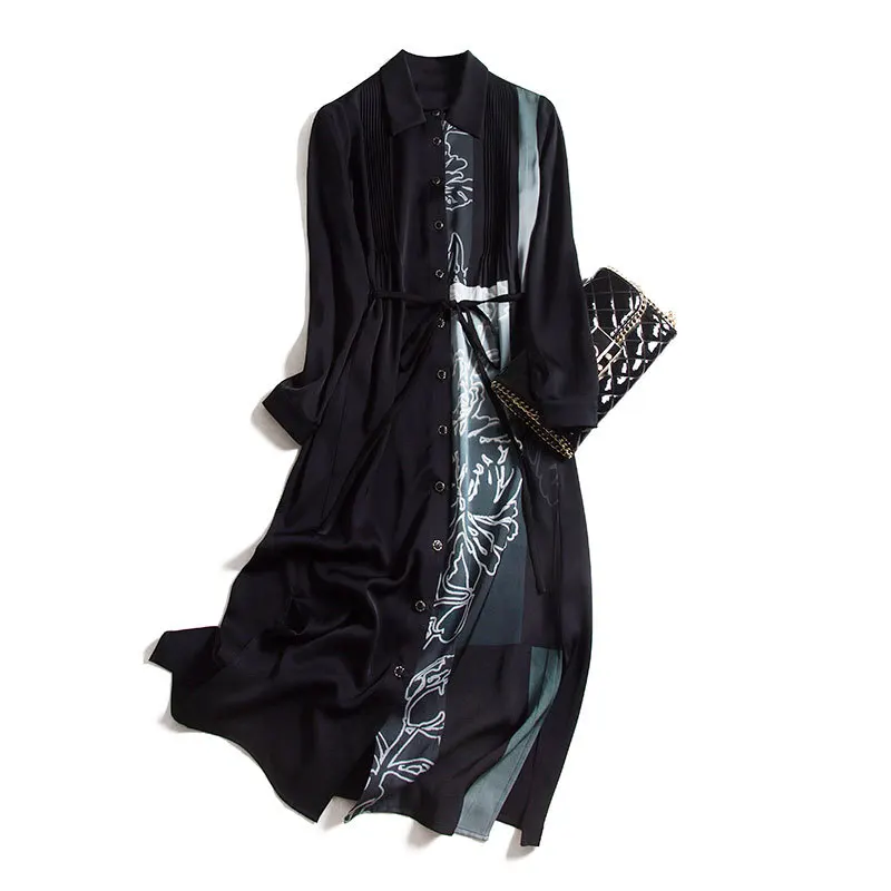 High Quality Silk Dress Woman Floral Shirt Dress Female Elegant Long Sleeve Dress Spring Autumn 2021 Vestido De Mujer Pph3460
High Quality Silk Dress Woman Floral Shirt Dress Female Elegant Long Sleeve Dress Spring Autumn 2021 Vestido De Mujer Pph3460