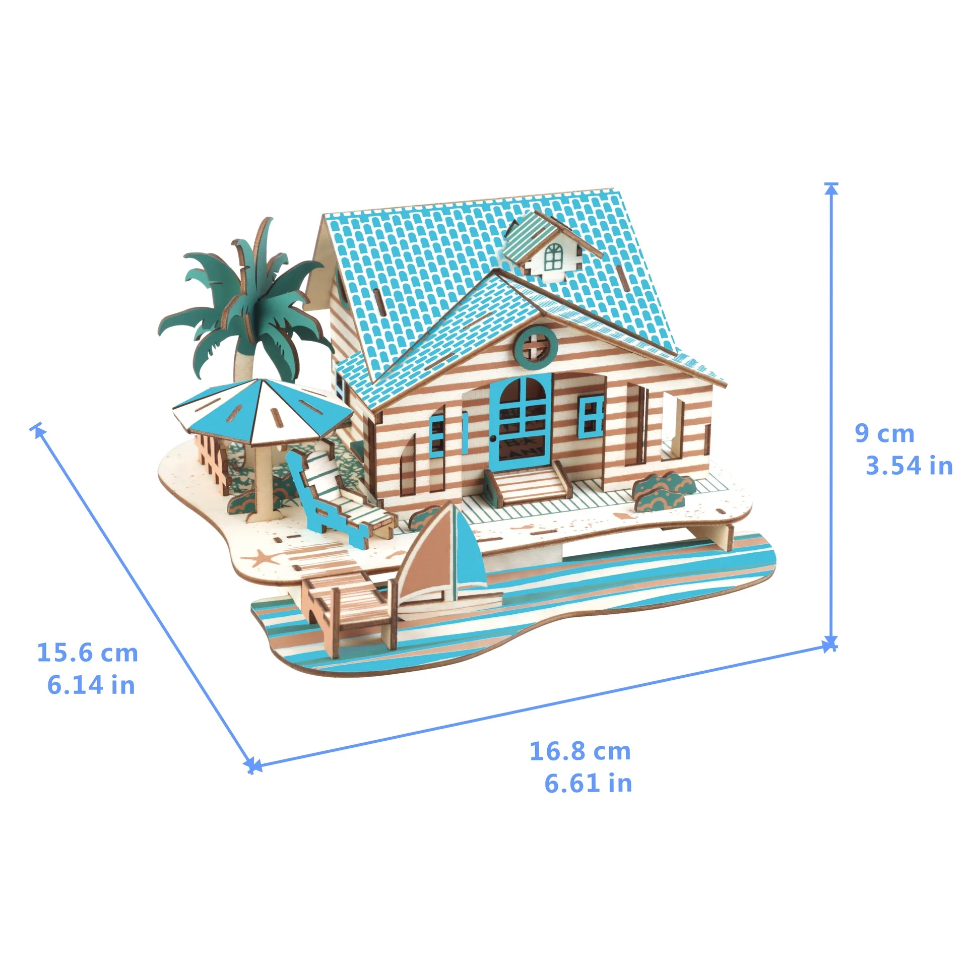 Bali Island Villa DIY 3D Wooden Puzzle Woodcraft Assembly Kit Cutting Wood Toys For Christmas Gift 3133 | Игрушки и хобби