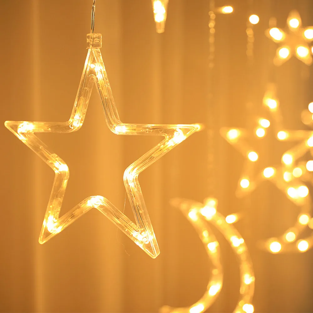3.5M Icicle Star Moon Lamp LED Curtain Fairy String Lights Garland Christmas New Year Decoration Holiday Home Wedding EU 220V
3.5M Icicle Star Moon Lamp LED Curtain Fairy String Lights Garland Christmas New Year Decoration Holiday Home Wedding EU 220V