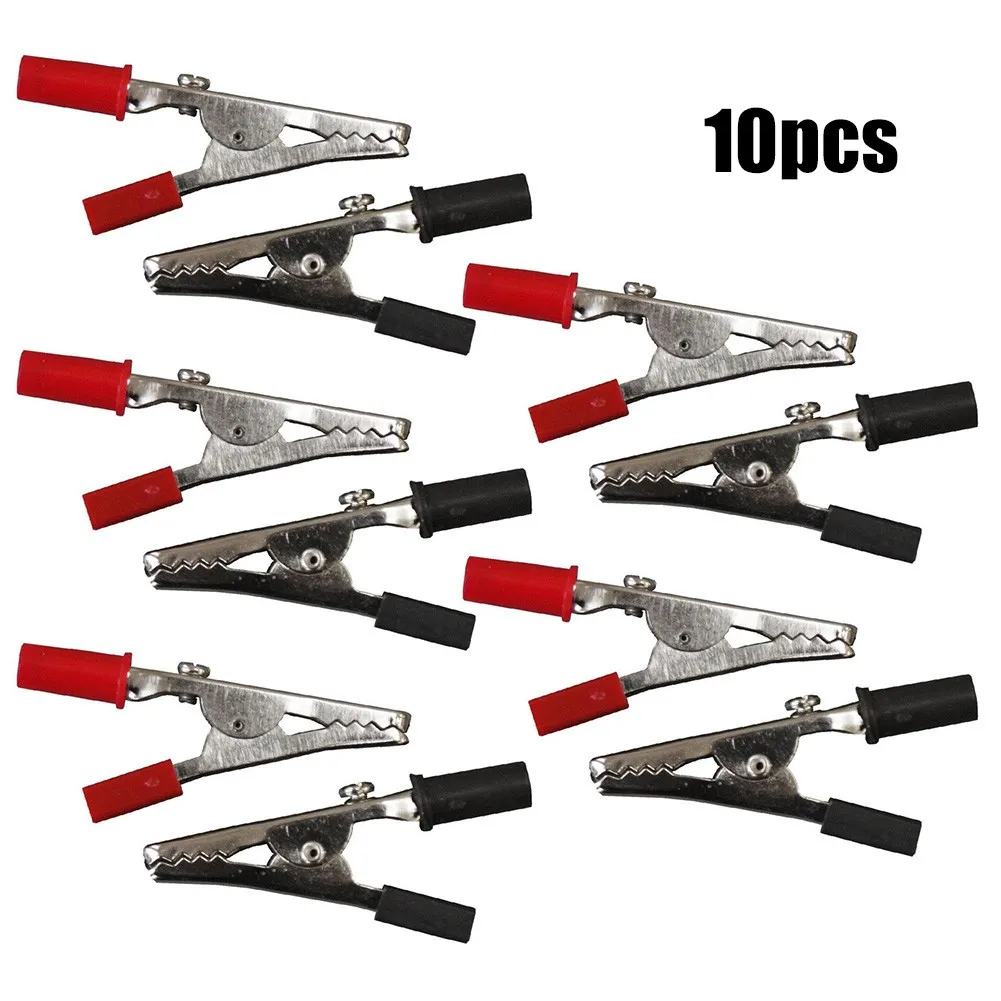 10pcs/lot Insulated Crocodile Clips Plastic Handle Cable Lead Testing Metal Alligator Clips Clamps 52mm Length Red +Black
10pcs/lot Insulated Crocodile Clips Plastic Handle Cable Lead Testing Metal Alligator Clips Clamps 52mm Length Red +Black