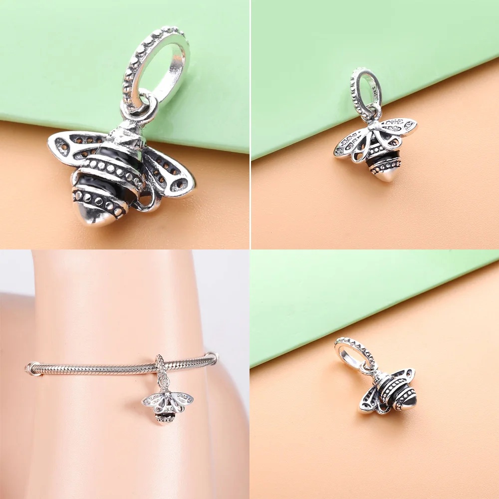 Hot Sale Genuine 100% 925 Sterling Silver Pendant Lucky Charm Family Bee CZ Beads Fit Original Bracelet Necklace DIY Jewelry
Hot Sale Genuine 100% 925 Sterling Silver Pendant Lucky Charm Family Bee CZ Beads Fit Original Bracelet Necklace DIY Jewelry