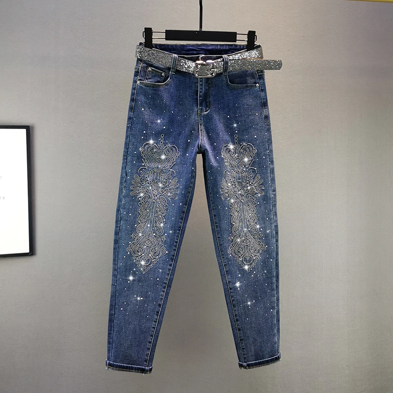 2020 Autumn New High Waist Machine Embroidery Hot Drilling Feet Pants Women Jeans Cotton Stretch Casual Denim Pants Girls Jeans
2020 Autumn New High Waist Machine Embroidery Hot Drilling Feet Pants Women Jeans Cotton Stretch Casual Denim Pants Girls Jeans