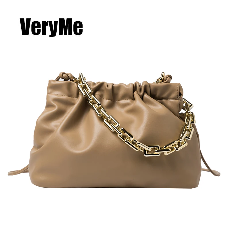 VeryMe Fashion Pleated Crossbody Lady Pack Soft Leather Shoulder Bags for Women Solid Color Female Chain Totes Bolsos Para Mujer
VeryMe Fashion Pleated Crossbody Lady Pack Soft Leather Shoulder Bags for Women Solid Color Female Chain Totes Bolsos Para Mujer