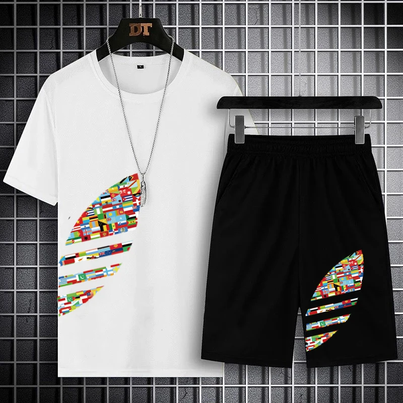 Men's Sportswear 2 Piece Set Tracksuit T-shirts Shorts Two Piece Suit Beach Summer 2021
Men's Sportswear 2 Piece Set Tracksuit T-shirts Shorts Two Piece Suit Beach Summer 2021