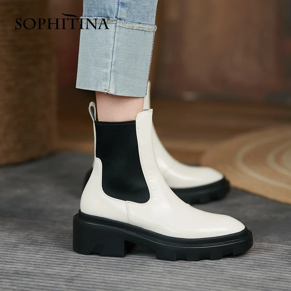 SOPHITINA Women's Boots Chelsea Fashion Slip-On All-Match Genuine Leather Shoes Comfort Platform Trend Lady Ankle Boots FO833
SOPHITINA Women's Boots Chelsea Fashion Slip-On All-Match Genuine Leather Shoes Comfort Platform Trend Lady Ankle Boots FO833