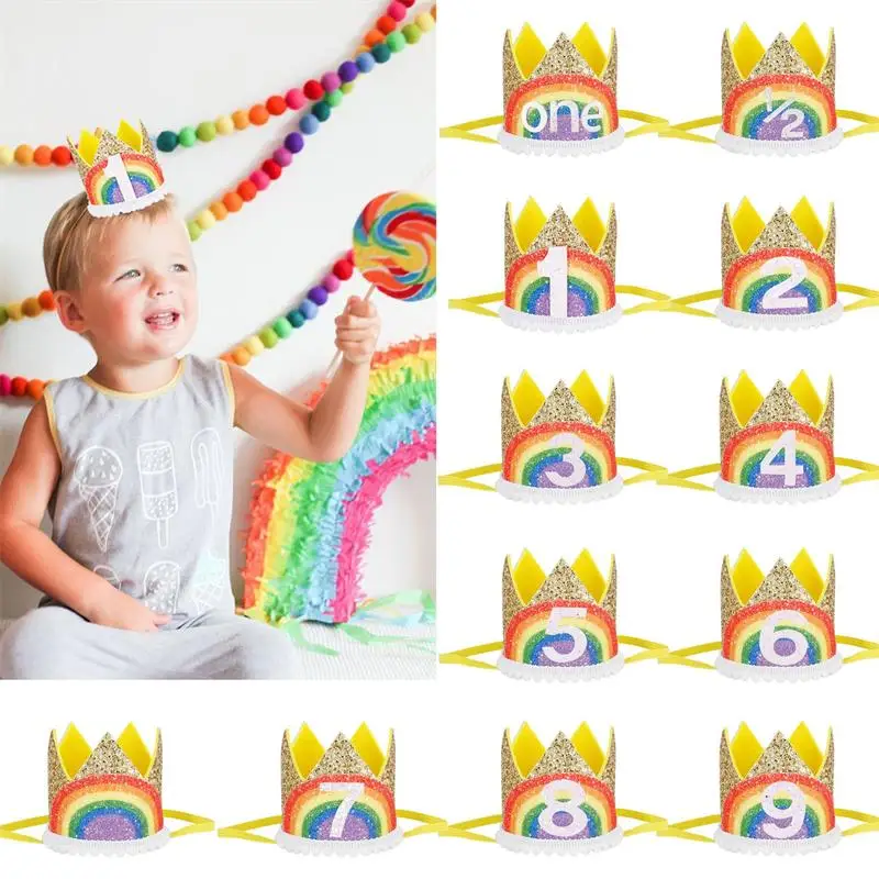 1Pc Rainbow Birthday Hats Decor Cap Princess Flower Birthday Party Headband Decorations Kids Hairband Baby Shower 1-10 Years Old
1Pc Rainbow Birthday Hats Decor Cap Princess Flower Birthday Party Headband Decorations Kids Hairband Baby Shower 1-10 Years Old