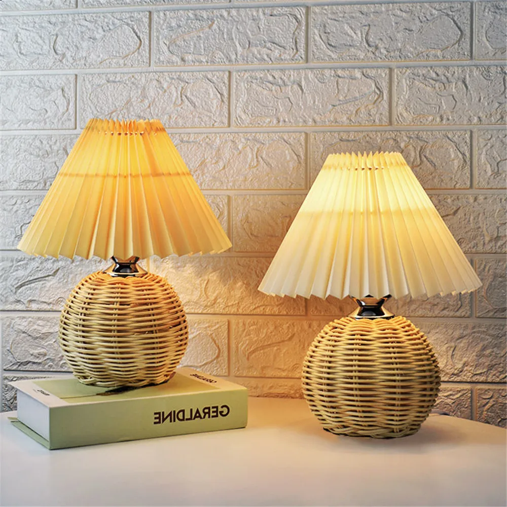 USB Dimmable Creative Bedside Decorative Desk Lamp Vintage Korean Rattan Table Lamps For Bedroom Living Room Decorative Lamp 
USB Dimmable Creative Bedside Decorative Desk Lamp Vintage Korean Rattan Table Lamps For Bedroom Living Room Decorative Lamp