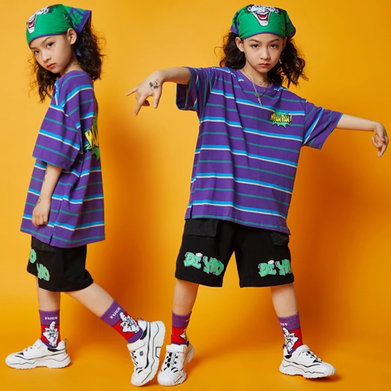 Children Hip-Hop Dance Costume Loose Striped T-Shirt Hiphop Pants Kids Jazz Performance Clothes For Girls Street Wear SL3237
Children Hip-Hop Dance Costume Loose Striped T-Shirt Hiphop Pants Kids Jazz Performance Clothes For Girls Street Wear SL3237