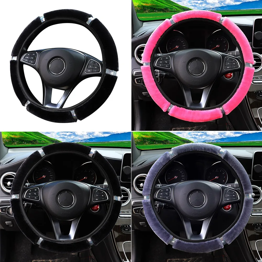 1pc 37-38cm Universal Car Steering Wheel Cover Rhinestone Soft Plush Interior Steering Covers Car Styling Auto Decoration
1pc 37-38cm Universal Car Steering Wheel Cover Rhinestone Soft Plush Interior Steering Covers Car Styling Auto Decoration
