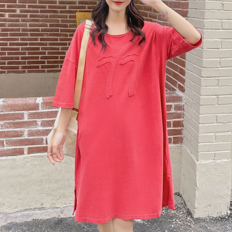 Summer t Shirt Dresses For Women Casual Loose Short Sleeve o Neck Side Split Oversize Women Dress XXXXXL Letter Dress Female
Summer t Shirt Dresses For Women Casual Loose Short Sleeve o Neck Side Split Oversize Women Dress XXXXXL Letter Dress Female