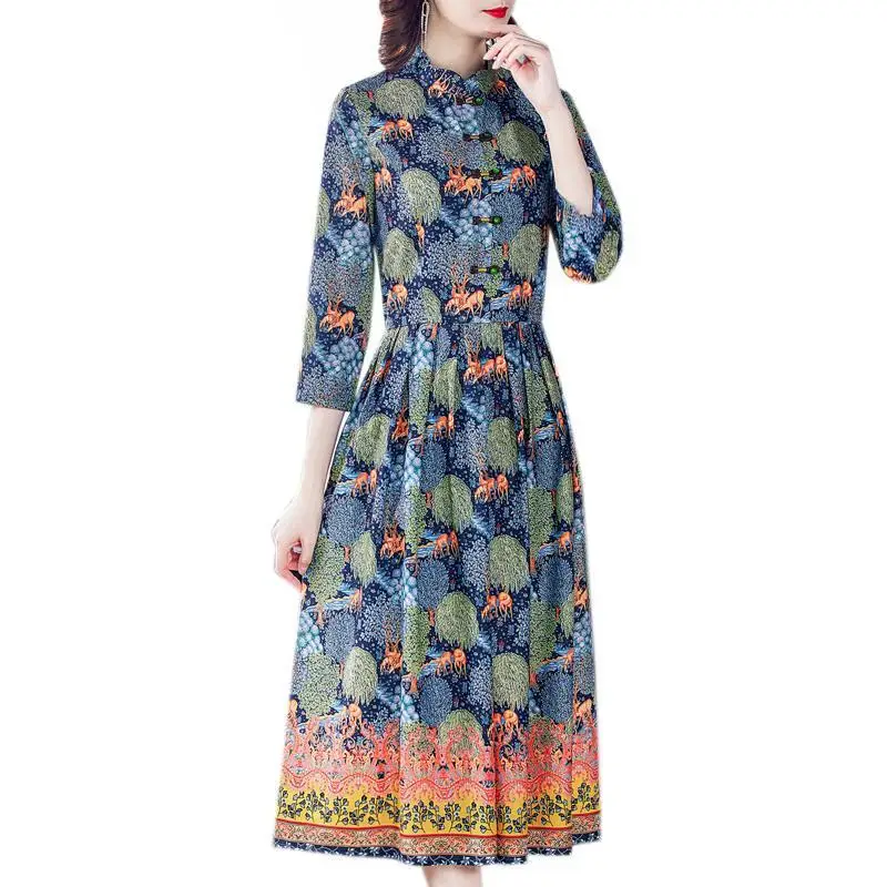 New 2021 Spring And Summer Women's Printed Mulberry Silk Dress Loose Style Fashion Dress
New 2021 Spring And Summer Women's Printed Mulberry Silk Dress Loose Style Fashion Dress