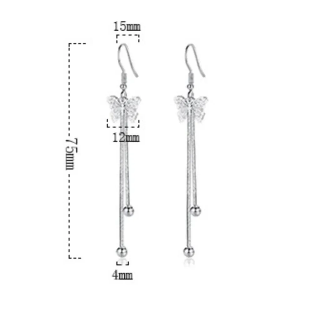 925 Stamp Sterling Silver Jewelry High Quality Woman Fashion Earrings Retro Long Tassel Hollow Butterfly Pop Earrings
925 Stamp Sterling Silver Jewelry High Quality Woman Fashion Earrings Retro Long Tassel Hollow Butterfly Pop Earrings