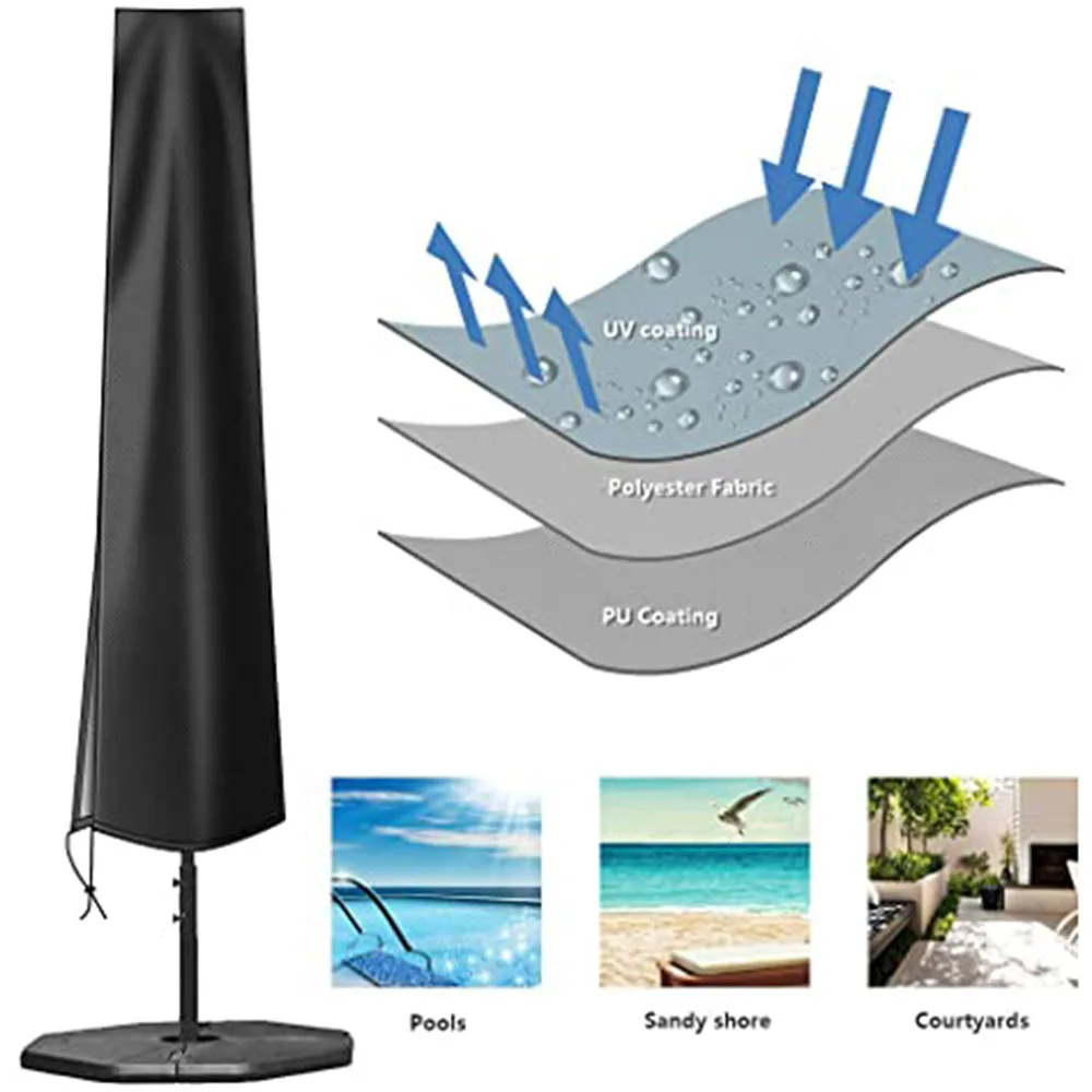 

Multi-Size Umbrella Covers,Patio Waterproof Market Parasol Covers with Zipper for 7ft to 11ft Outdoor Umbrellas Large
