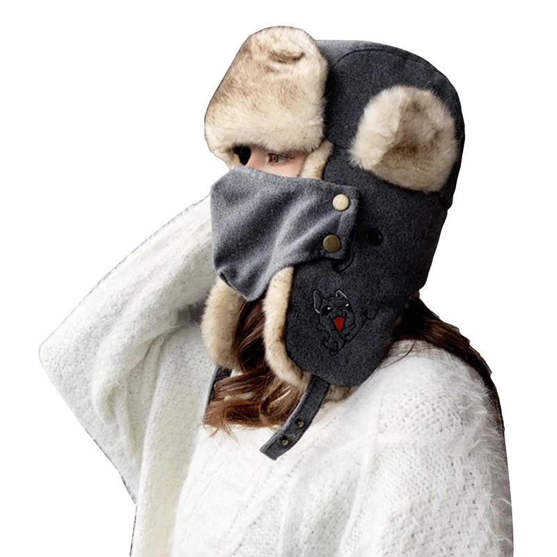Thick Warm Bomber Hat Men Women Fur Winter Hats With Mask Male Female Russian Ushanka Hat Ski Earflap Trapper Russian Caps New
Thick Warm Bomber Hat Men Women Fur Winter Hats With Mask Male Female Russian Ushanka Hat Ski Earflap Trapper Russian Caps New