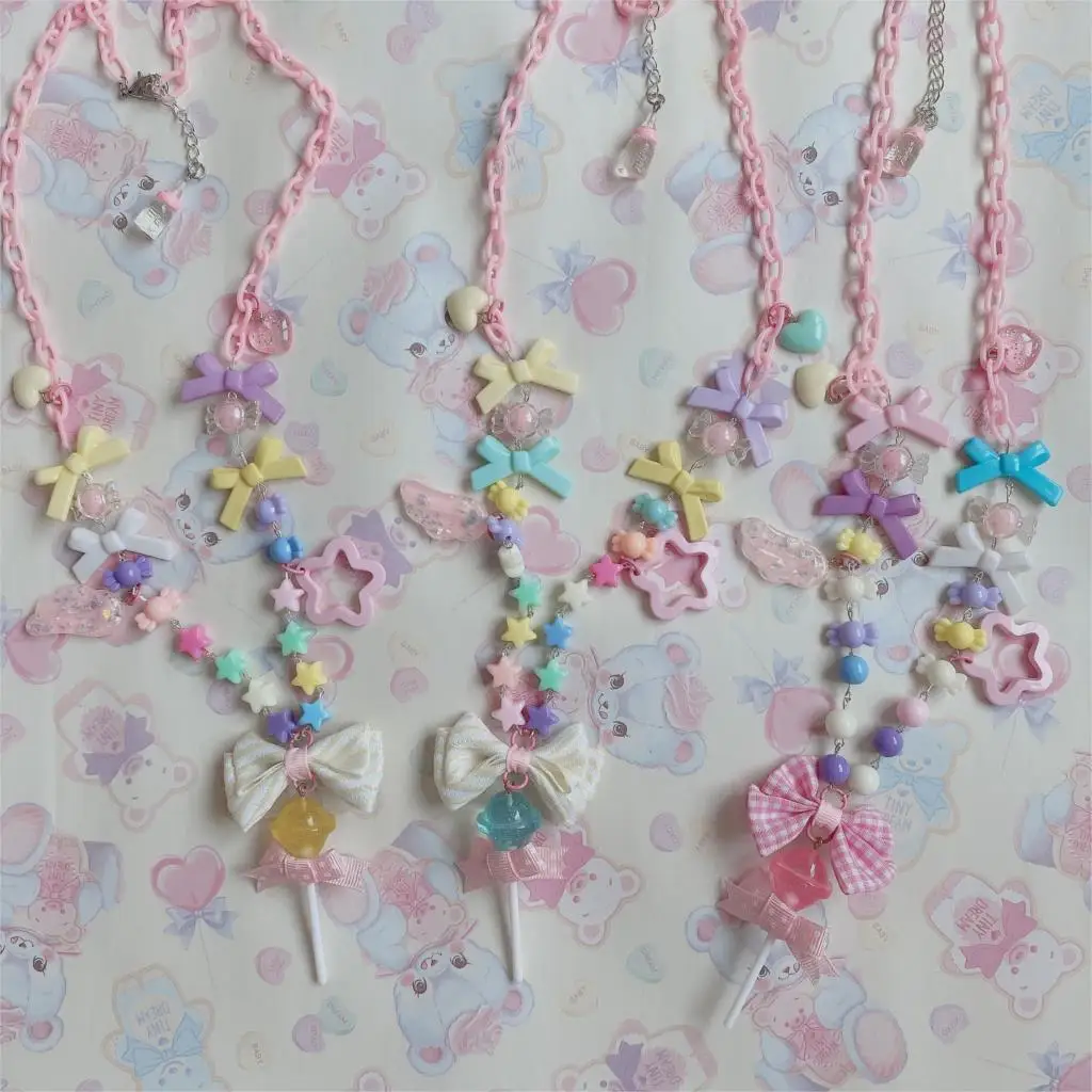 lolita sweet hand made lollipop necklace cute sweet little thing apmt pink yellow blue Harajuku small object Japan South Korea
lolita sweet hand made lollipop necklace cute sweet little thing apmt pink yellow blue Harajuku small object Japan South Korea
