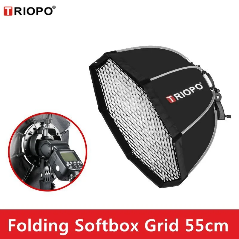 Triopo KS55 55cm Speedlite Portable Octagon Umbrella Softbox with Honeycomb Grid Outdoor Flash Soft Box for Canon Nikon Godox
Triopo KS55 55cm Speedlite Portable Octagon Umbrella Softbox with Honeycomb Grid Outdoor Flash Soft Box for Canon Nikon Godox