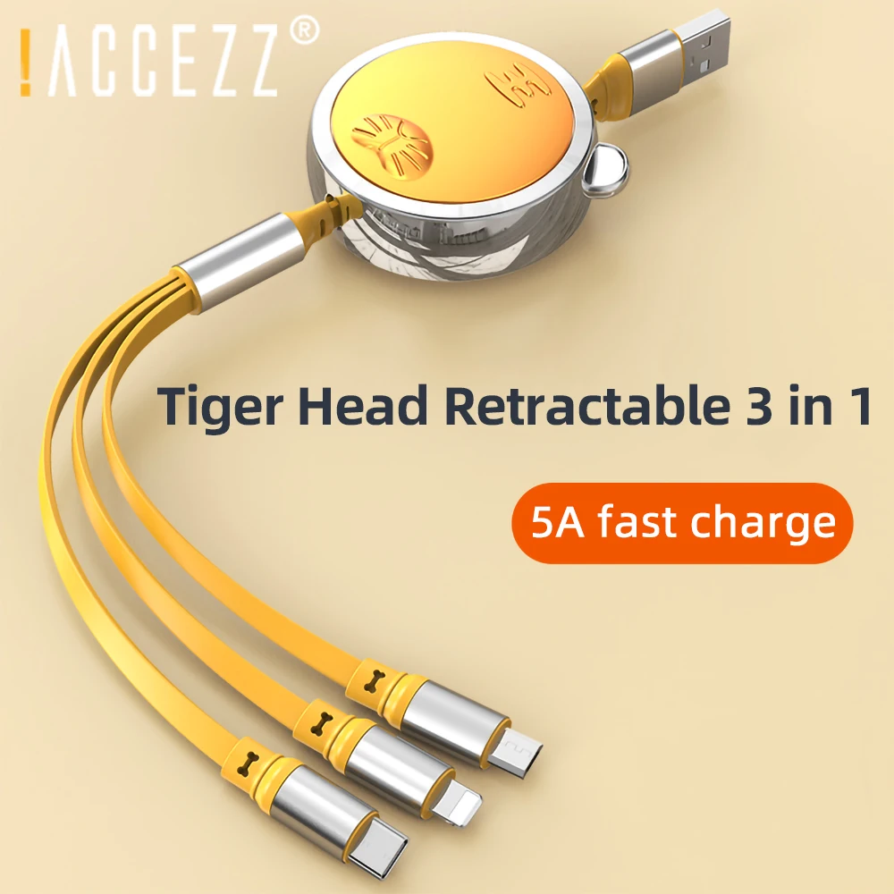 !ACCEZZ 5A Super Charge 3 in 1 USB Cable Retractable for iPhone 13 Pro Huawei Samsung Fast Charging 8 Pin Micro USB Type C Cable
!ACCEZZ 5A Super Charge 3 in 1 USB Cable Retractable for iPhone 13 Pro Huawei Samsung Fast Charging 8 Pin Micro USB Type C Cable