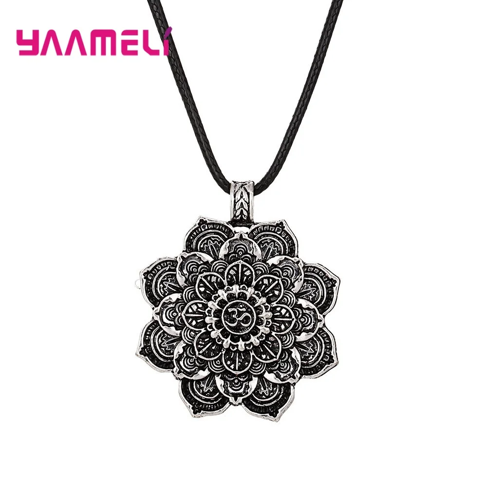 Promotion Antique Religious 925 Sterling Silver Flower Peace statement OM Initial Pendant Necklaces For Women Yoga Jewelry
Promotion Antique Religious 925 Sterling Silver Flower Peace statement OM Initial Pendant Necklaces For Women Yoga Jewelry