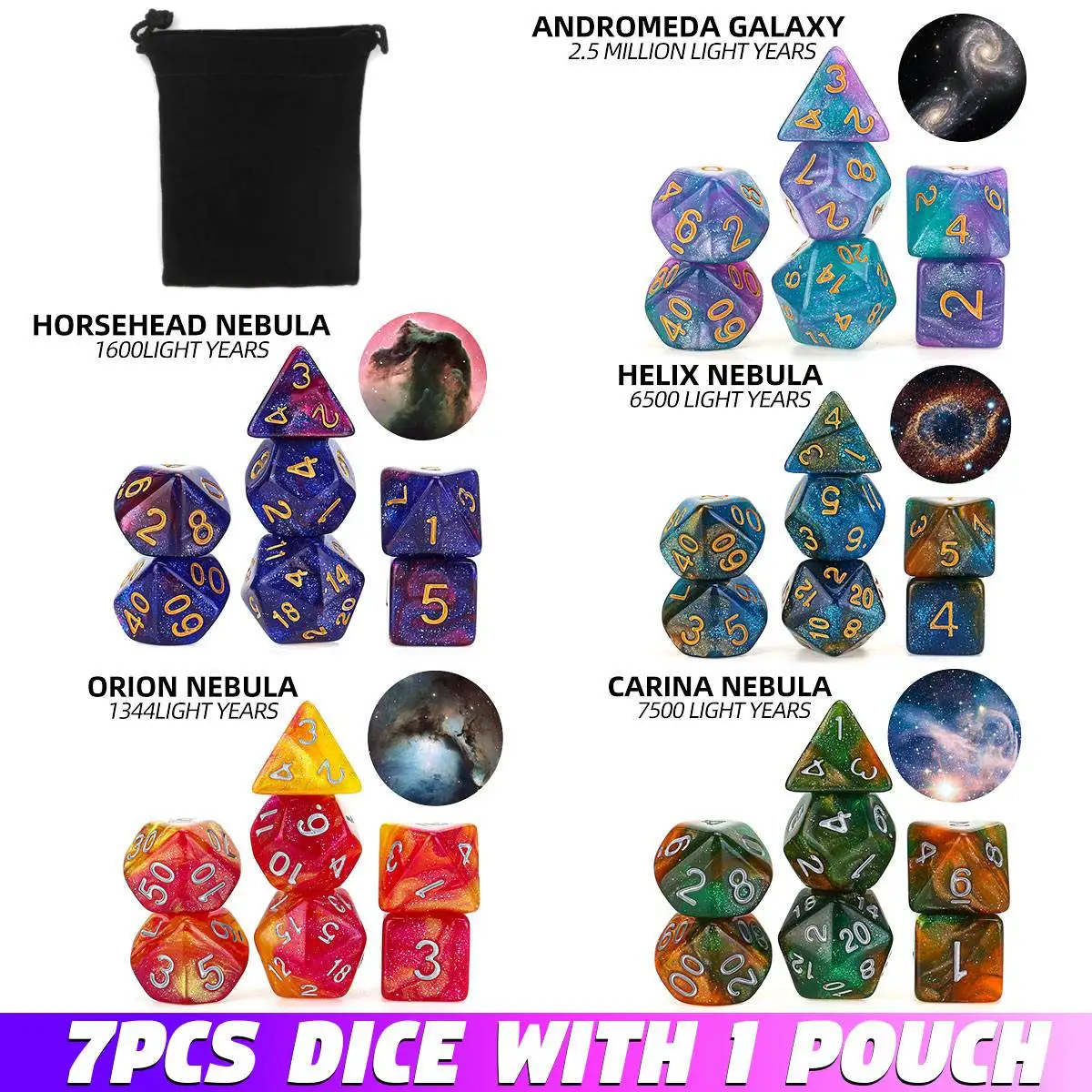 2021 Super Universe Polyhedral Dice Set Best Gifts 5 Colors for Choose With Gift Bag 7Pcs/Set
2021 Super Universe Polyhedral Dice Set Best Gifts 5 Colors for Choose With Gift Bag 7Pcs/Set
