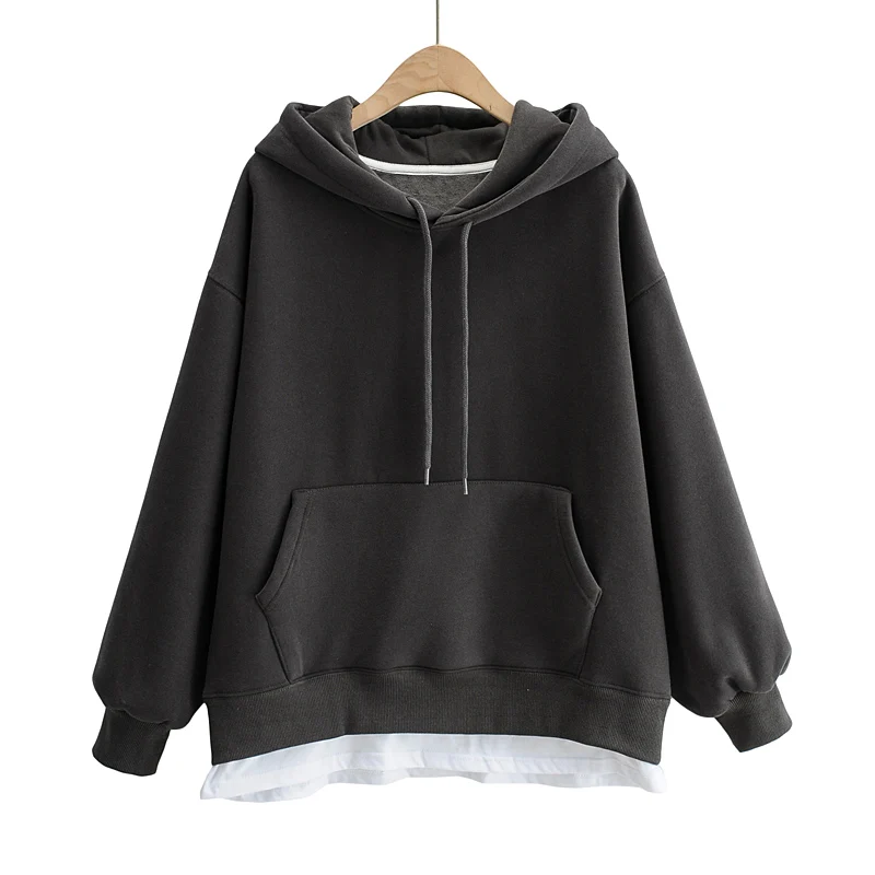 2020 Free Inspirit New Arrival Winter Thick Pullovers Female Fake Two Pieces Sweatshirts Solid Casual Women's Pocket Hoodies
2020 Free Inspirit New Arrival Winter Thick Pullovers Female Fake Two Pieces Sweatshirts Solid Casual Women's Pocket Hoodies