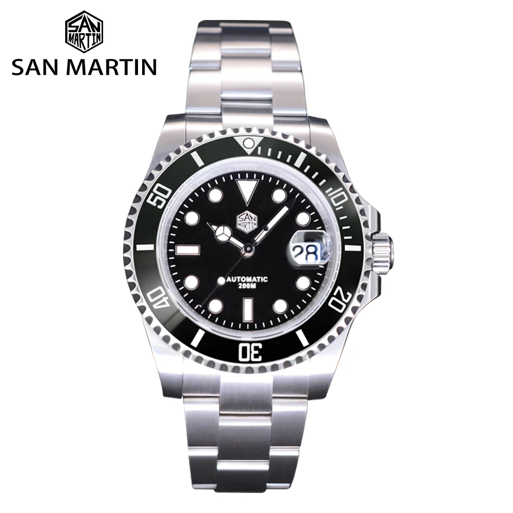 San Martin Mens Watch Luxury Water Ghost PT5000 SW200 Dive Automatic Mechanical Sapphire Date Cyclops 20Bar BGW-9 Luminous
San Martin Mens Watch Luxury Water Ghost PT5000 SW200 Dive Automatic Mechanical Sapphire Date Cyclops 20Bar BGW-9 Luminous