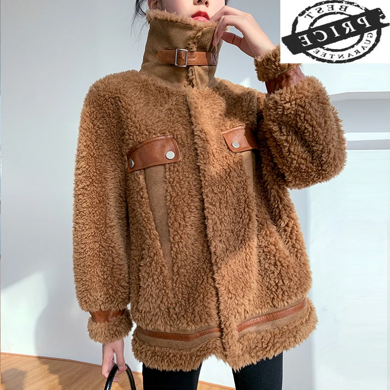 Winter Real 2021 Fur Coat Women Vintage Short Sheep Shearling Overcoat Streetwear Fur Coat 100% Wool Jackets Hiver 221
Winter Real 2021 Fur Coat Women Vintage Short Sheep Shearling Overcoat Streetwear Fur Coat 100% Wool Jackets Hiver 221